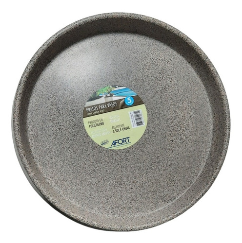 Prato Redondo Para Vaso De Plantas 28cm Cor Pedra - Afort