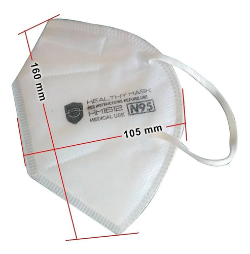 Imagen 4 de 4 de Mascarilla N95 Tapabocas Descartable X10u Aprobado Anmat