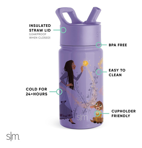 Botella De Agua Para Niños Simple Modern Disney Wish Con Tap
