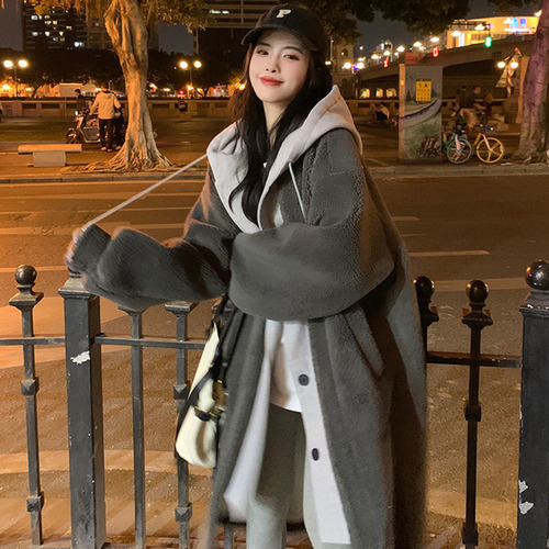Abrigo De Vestir Coreano Elegante Con Capucha De Invierno De