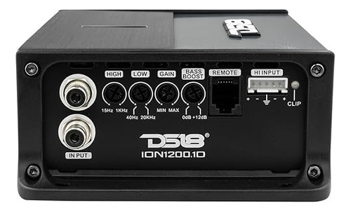DS18 ION1200.1D Amplificador Monobloque 1200 Watts RMS a 1 Ohm, Rango Completo, Clase D, Diseño Compacto