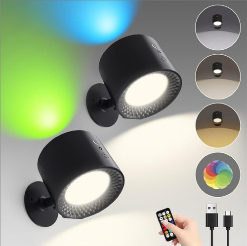 Sondiko 2 Battery Wall Lights Lamp With Remote Rechargeable