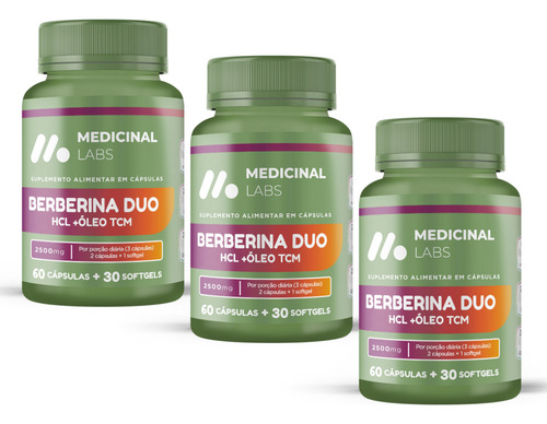 Kit 2 Berberina Duo 60 Caps 30 Softgel Medicinal Labs