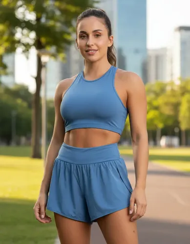 MLB 4150820817 Conjunto Fitness Top Short Roupa Academia Feminino Treino JM