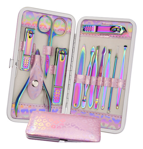 Juego De Manicura Para Cortaúñas Y Pedicura, Kit De 12 Pi.