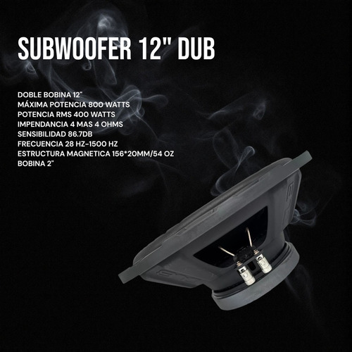 Subwoofer Dub 12 Pulgadas 800 Watts Negro