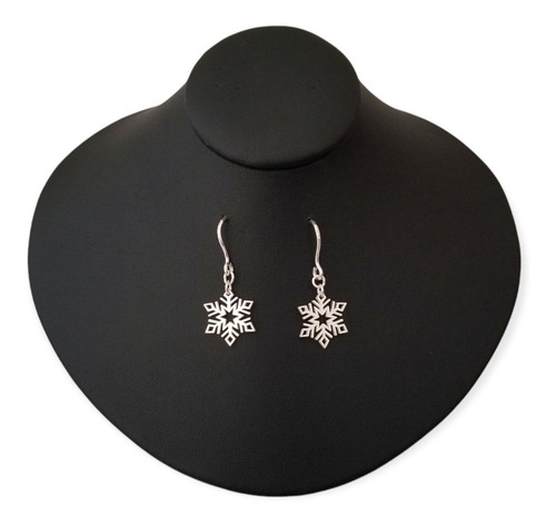 Imagen 1 de 1 de Aretes Para Mujer Copo De Nieve Colgantes De Plata 950