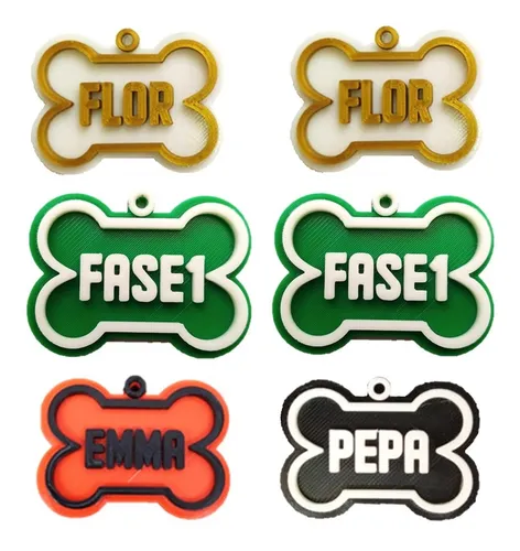 Chapita Identificación Huesito Perro Mascotas Linea Eco 3d