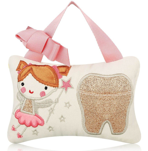 Qunclay Almohada De Hada De Dientes Con Bolsillo Para Nios,