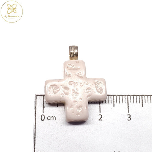 Imagen 4 de 5 de Dije Plata Resina Cruz Blanca 20mm