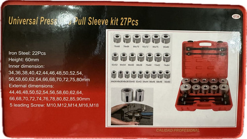 Kit Extractor Buje Parrilla Profesional 27 Pcs Eurotech