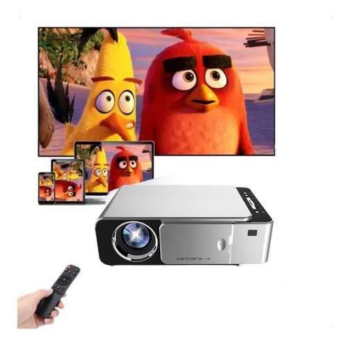Projetor Data Show Portátil Aula Palestra Hd Hdmi Usb Slides Cor Prateado