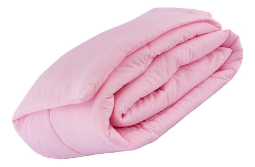 Edredom Dupla Face Casal Padrão 180 Fios Algodão Conforto Cor Rosa Desenho Do Tecido Liso