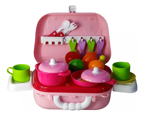 Set Cocina Portátil Didáctico Diseño Maleta Juguete Infantil