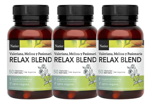 Relax Blend Relajante Sedante Natural X50 Cápsulas | Natier | Pack X3