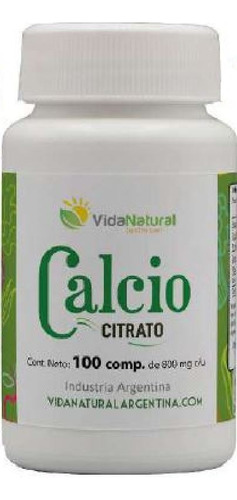 Citrato De Calcio 100 Comprimidos De Vida Natural - Huesos 