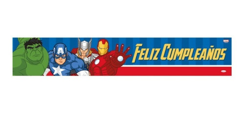 Cartel Jumbo Feliz Cumpleaños Avengers Metalizado -sempertex
