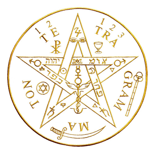 Paño Bordado Tetragrammaton Para Altar, Esoterismo, Tarot