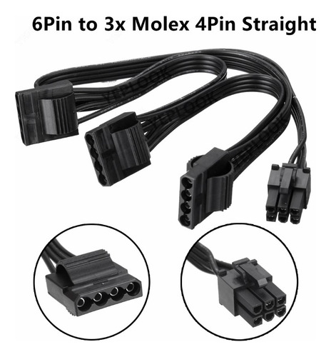 Cable Fuente Evga Gq Original 6pin 3 X Molex Perif