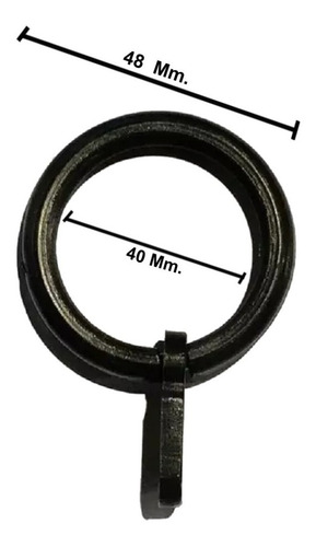 Argollas Plasticas 40mm Para Barral Negro De 25mm 30un Soul