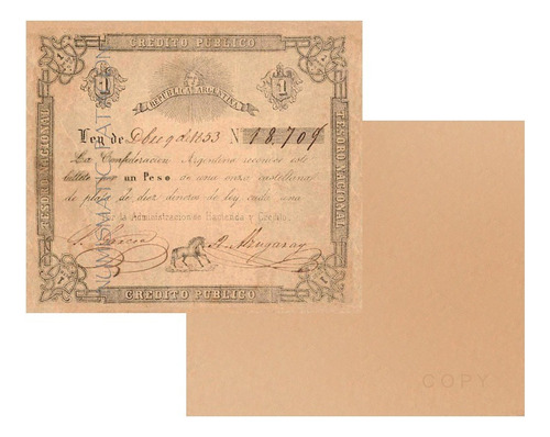 Billete 1 Peso De Tesorería 1853 Confederacion - Copia 155