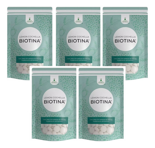 Lemon Cochella. 5 Bolsas De Biotina Sabor Sin Sabor