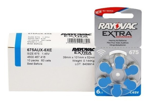 30 Pilas Rayovac Extra Para Audífono Tamaño 675