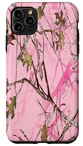 Funda Para iPhone 11 Pro Max Rosa Hunting Camo Mossy Leaves