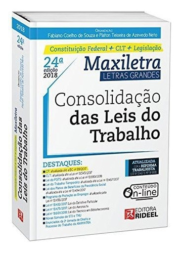 Consolidação Das Leis Do Trabalho Constituição Federal Clt  Legislação, De Vários. Editora Rideel Em Português