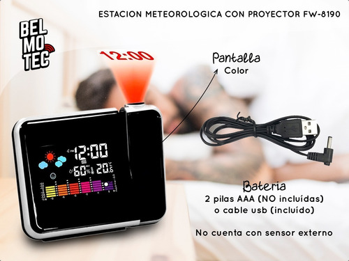 Imagen 4 de 10 de Despertador Digital Reloj Alarma Proyector Luz Despertadores