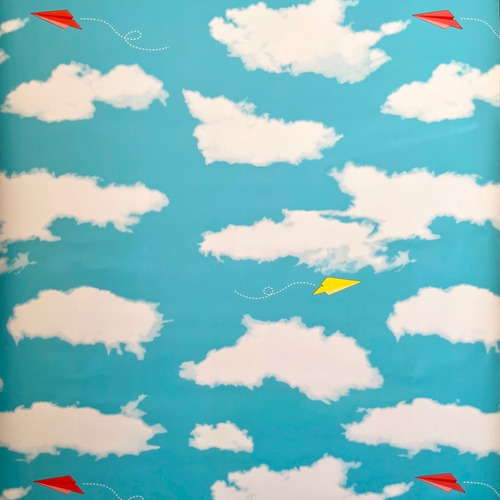 Papel Mural Autoadhesivo Pvc 10mx60cm Cielo Aviones Nubes 