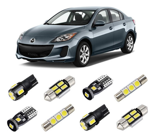 Kit De Luces Led Interiores Blancas Para Mazda 3 Sedan 2010 