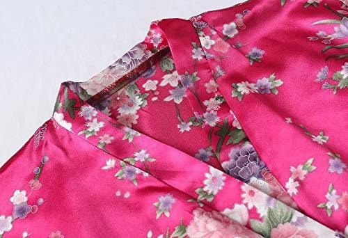 Morforu Cabritos  Muchachas Narcisos Satén Sedoso Kimono T 