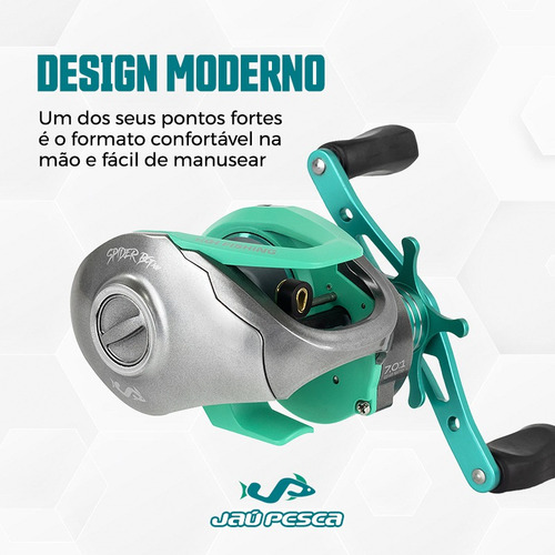 Carretilha Jp Spider Bg300 Graphite Acqua 15kg Drag Esquerda