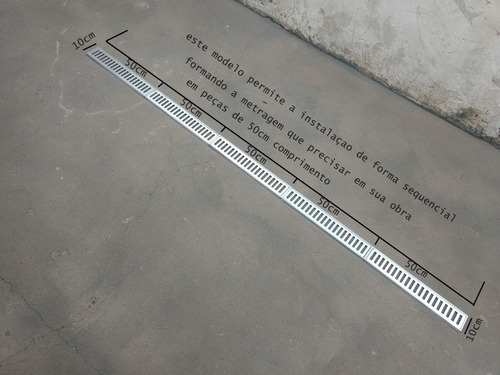 Ralo Linear Grelha Alumínio 10x100 Coleta Água Pluvial