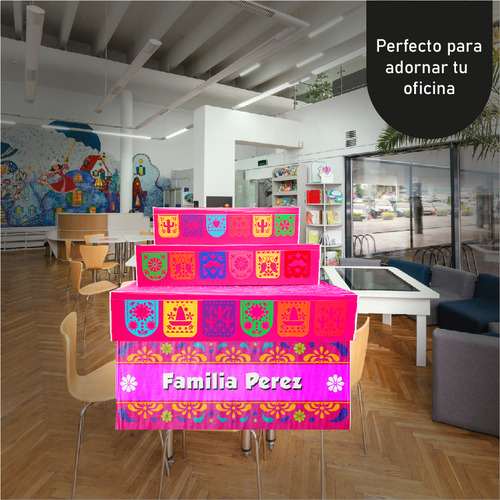 Altar Ofrenda Día De Muertos 3 Pisos En Coroplast Con Mantel