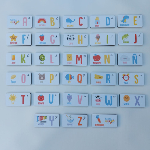 Domino De Madera Para Niños Con Las Letras E Imágenes