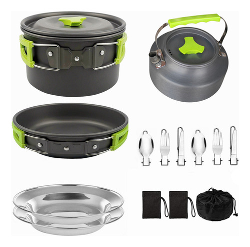 Juego De Utensilios De Cocina Para Acampar, Antiadherentes Y