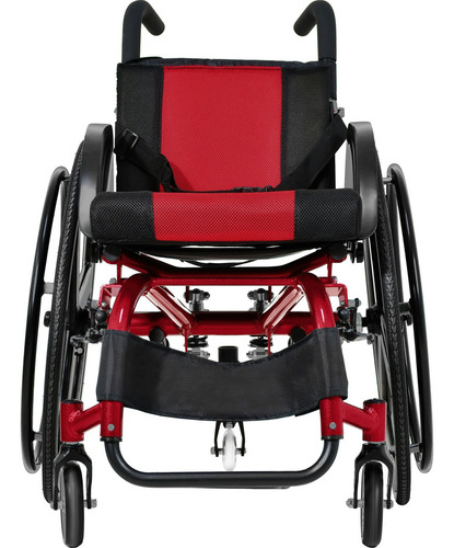 Silla Ruedas Deportiva Plegable Aluminio Ligera Compacta Color Rojo