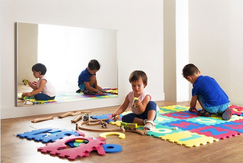 Espejo Acrílico Bebe Montessori Niños Irrompible 90x60 Marco