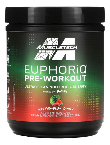 Muscletech Euphoriq Pre-workout 20 Serv Sabor Watermelon Candy
