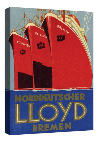 Cuadro Decorativo Canvas Poster Vintage Norddeutscher Lloyd