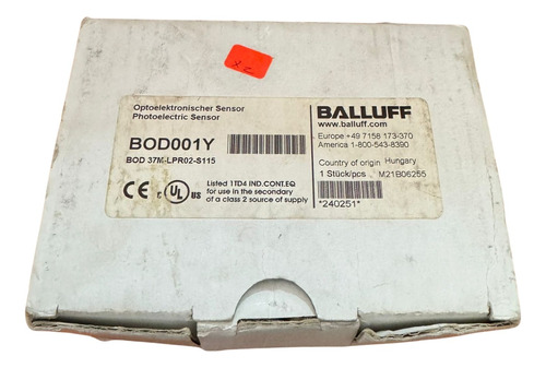 Balluff Bod 37m-lpr02-s115 Sensores De Distancia Bod001y