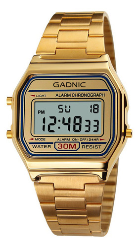 Reloj Pulsera Gadnic Para Hombre  Digital Dorado Elegante