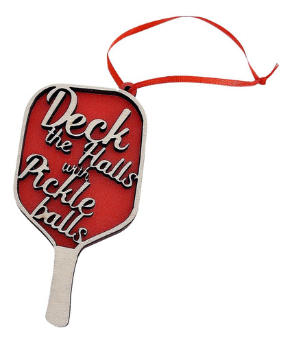 4 Adorno Navideño De Pickleball, Deck The Halls, Regalo