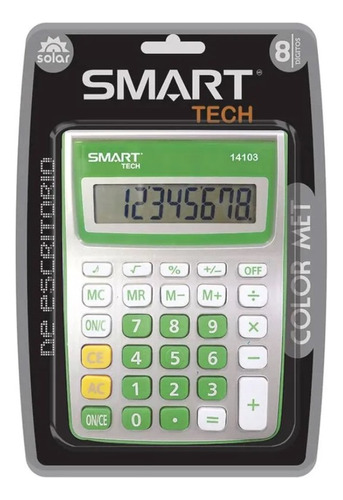 Calculadora Basica Smartech De Escritorio Solar Pilas 8 Dig