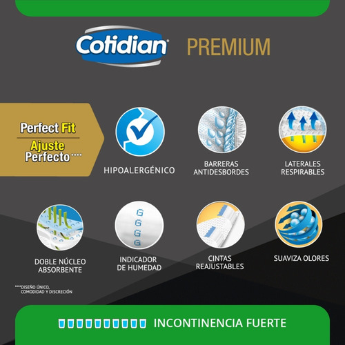 Imagen 5 de 6 de Pack 4 Pañales Adulto Cotidian Premium 20 Un Talla G