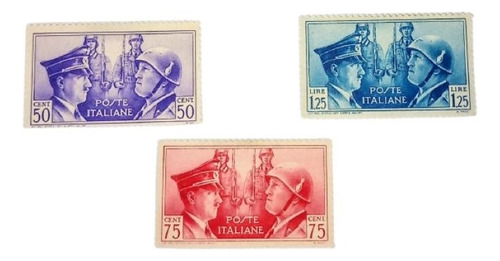 Serie 3 Estampillas Italia/ Mussolini- Hitler  Yt.435/36/37