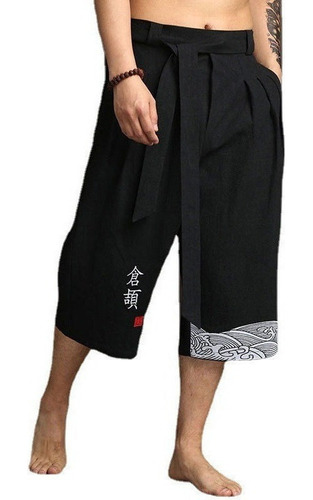 Hombres 3/4 Largos Pantalones Cortos De Algodón Ropa De Lino