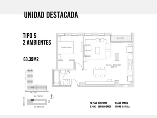 Venta Departamento Monoambiente 1 Dormitorio y 2 dormitorios Puerto Norte